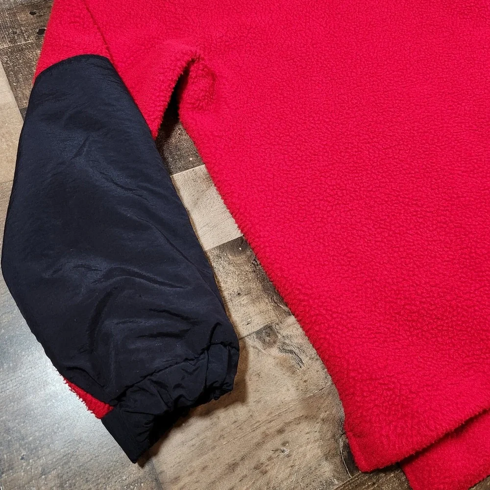Vintage Ralph Lauren Polo Sport Sweater Mens Large Red Fleece 1/4 Zip 90s